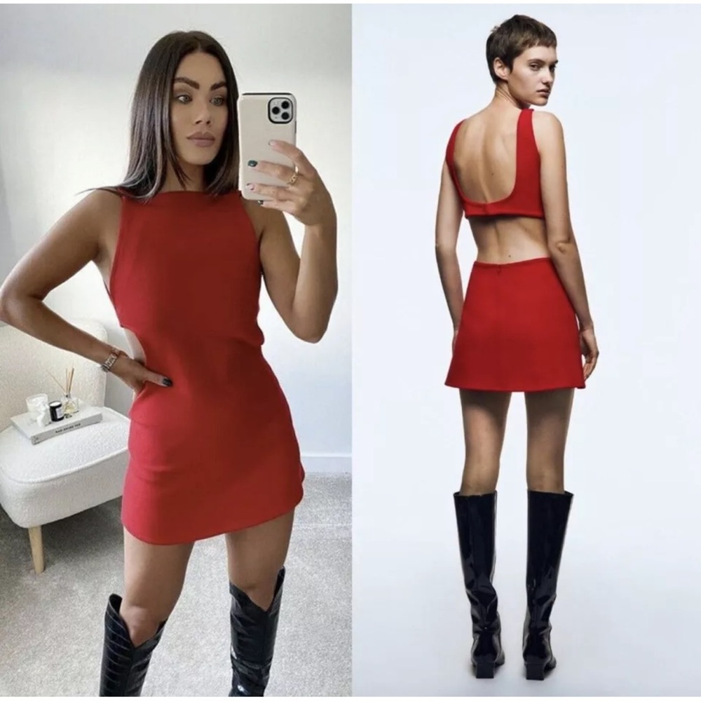 Zara Red Sleeveless Mini Dress